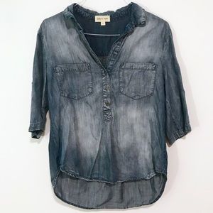 Cloth & Stone | Button Pullover Chambray Shirt L